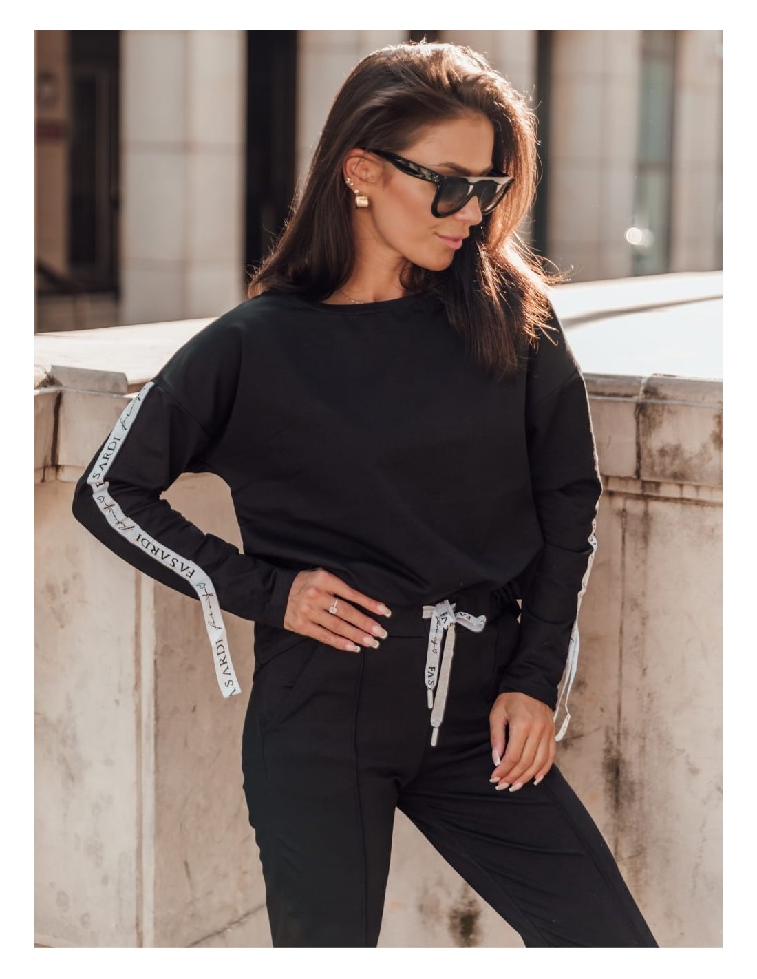 Schwarzes Damen-Trainingsanzug-Set FI534 – Online-Shop – Boutique